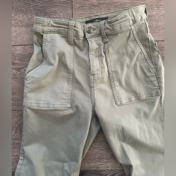 Mavi Sheila high rise, straight leg khaki coloured jeans 26/29 distressed hem - Picture 2 of 5